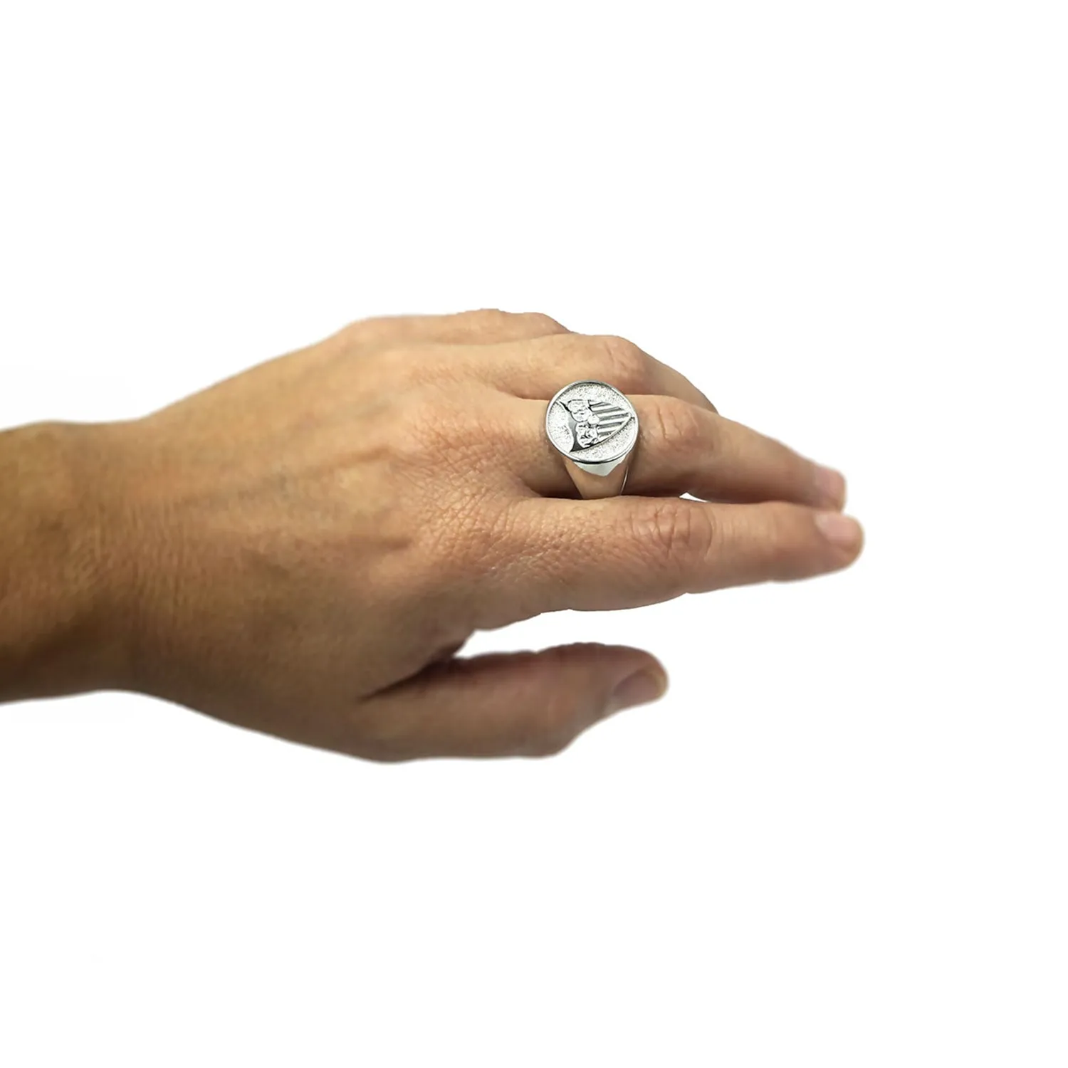 Anillo Plata Sello con Escudo