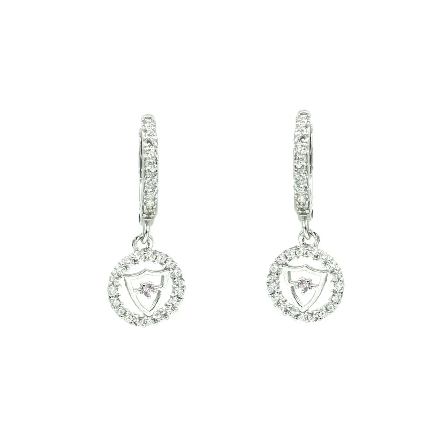 Argollas plata circonitas y escudo