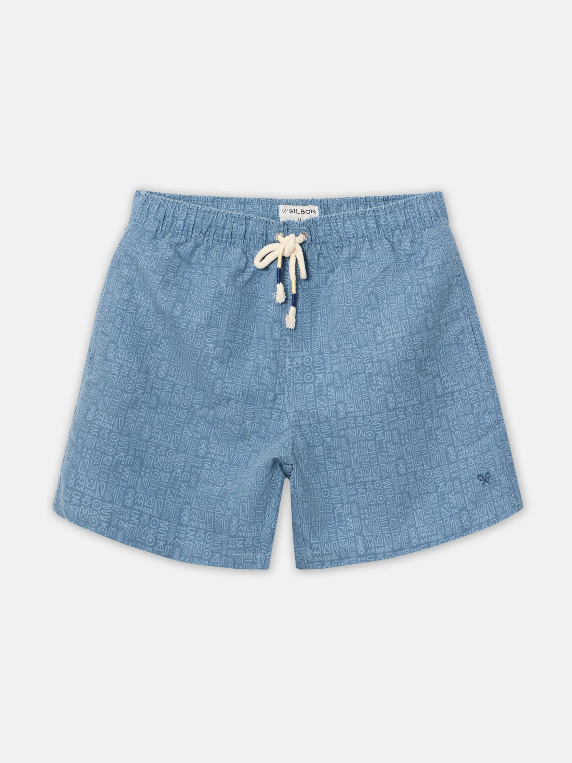 Bañador iconos etnicos azules
