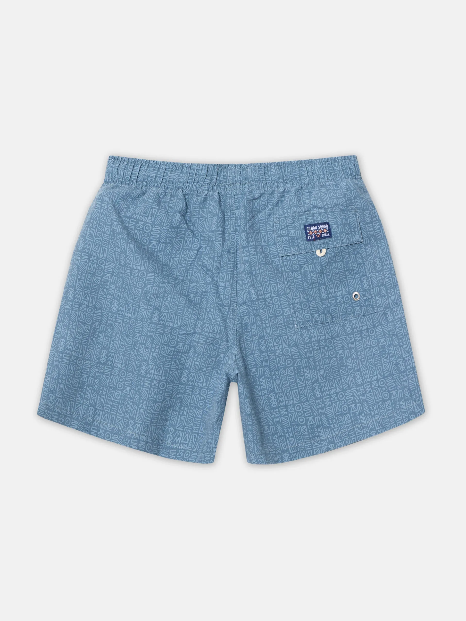 Bañador iconos etnicos azules