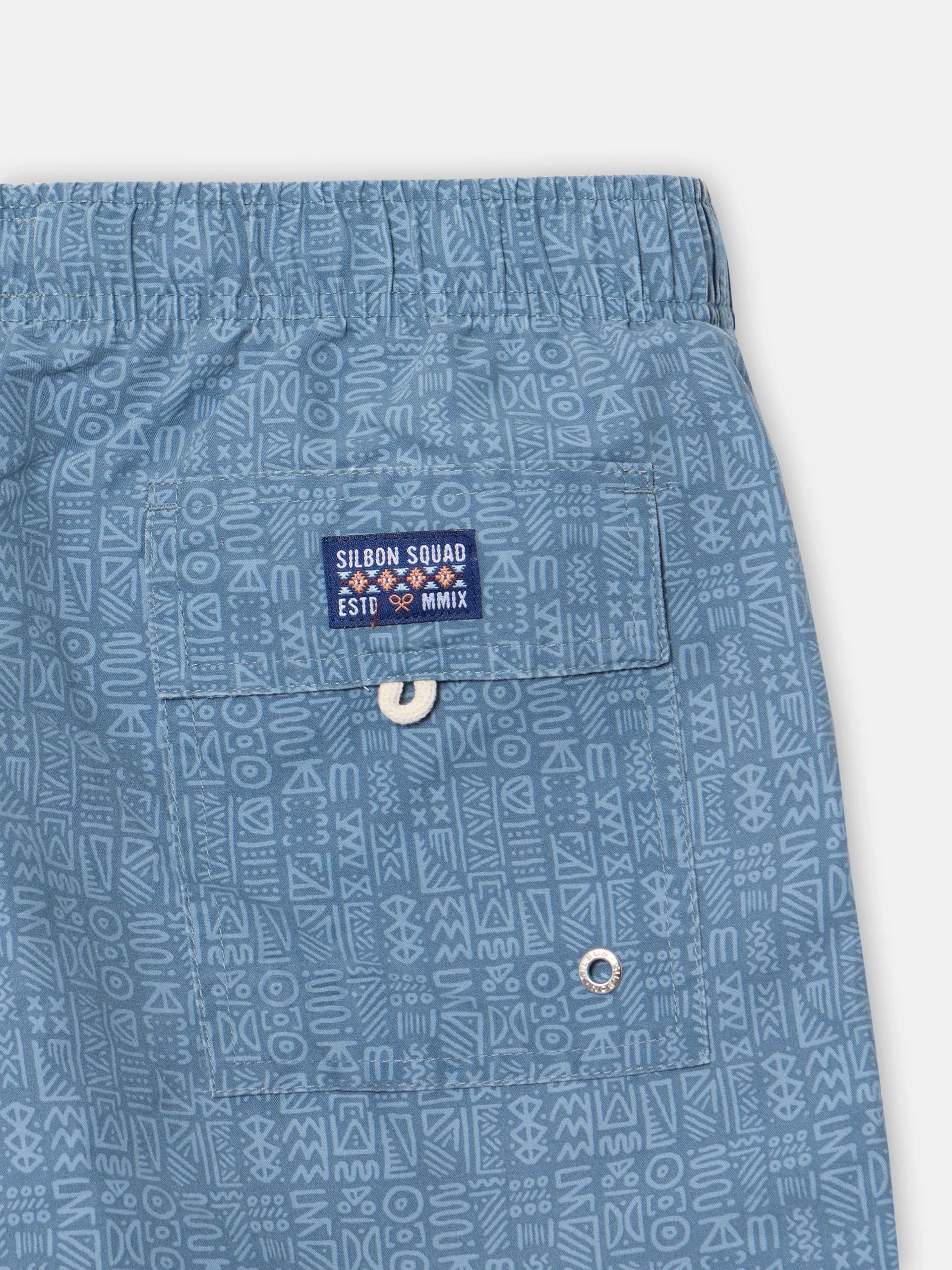 Bañador iconos etnicos azules