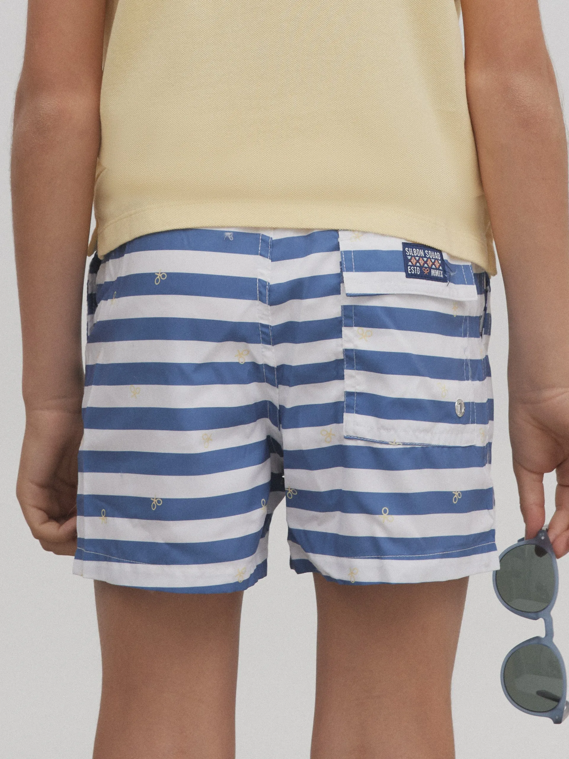 Bañador kids rayas blancas azules