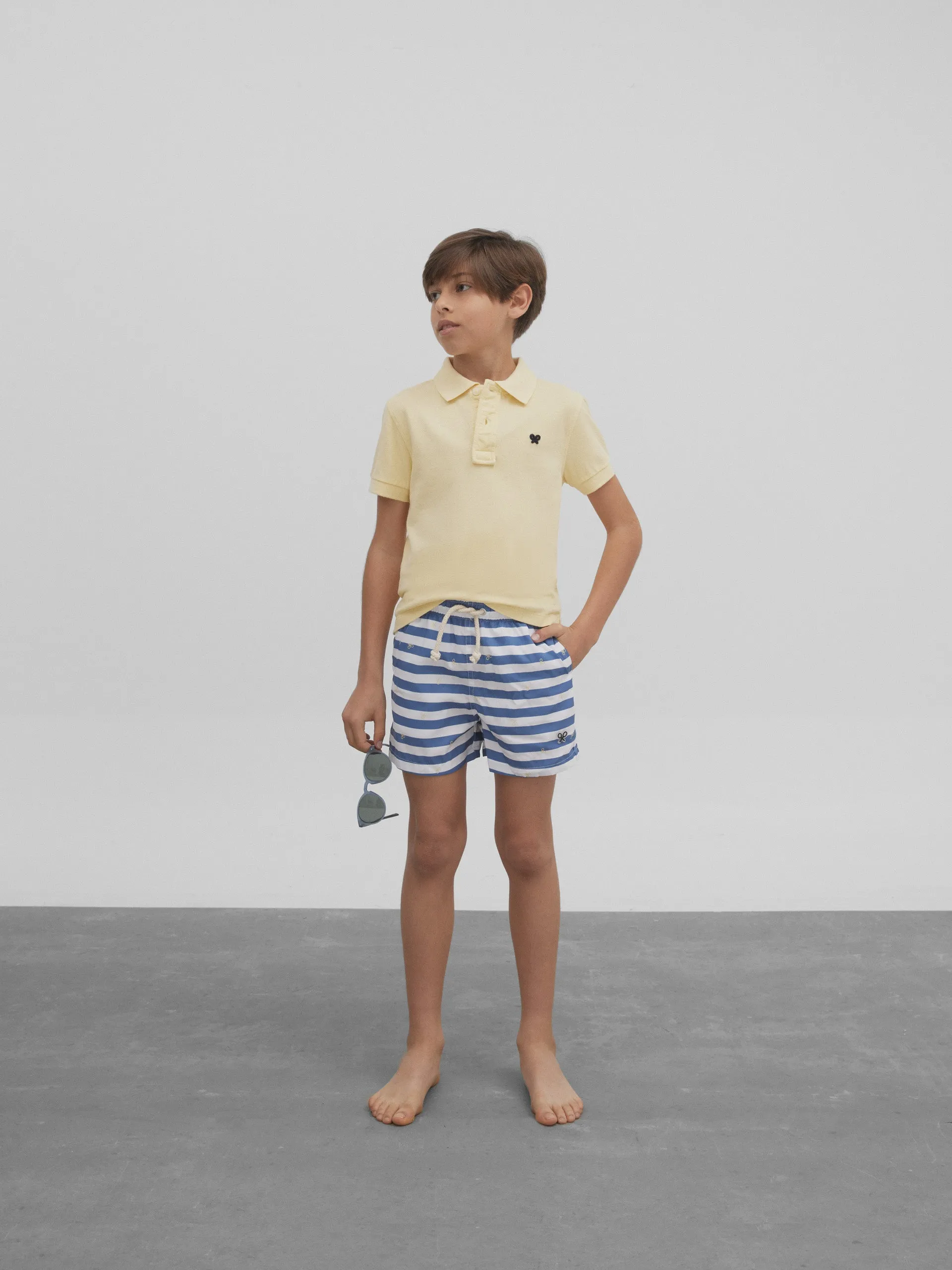 Bañador kids rayas blancas azules