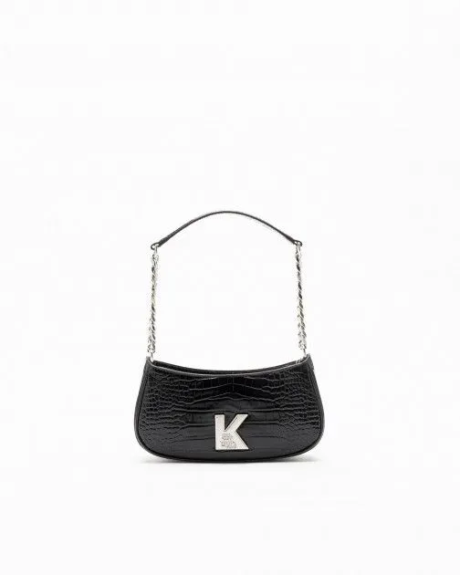 Bolso de hombro Karl Lagerfeld K/Kameo Shoulderbag Croc Negro