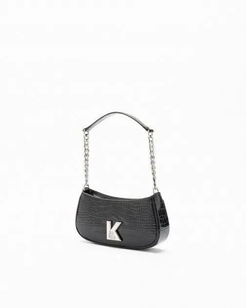 Bolso de hombro Karl Lagerfeld K/Kameo Shoulderbag Croc Negro