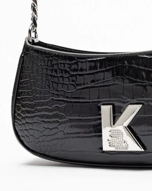 Bolso de hombro Karl Lagerfeld K/Kameo Shoulderbag Croc Negro