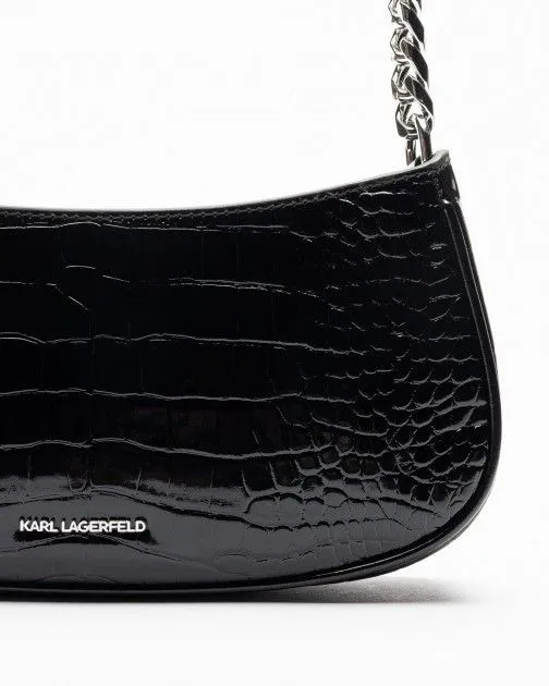 Bolso de hombro Karl Lagerfeld K/Kameo Shoulderbag Croc Negro