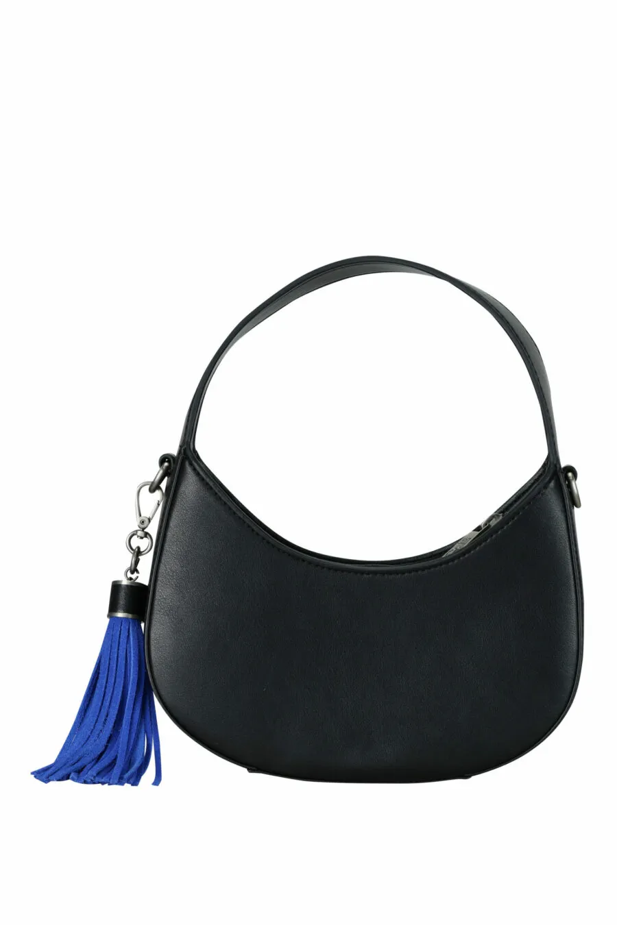 Bolso de hombro negro con logo circular 
