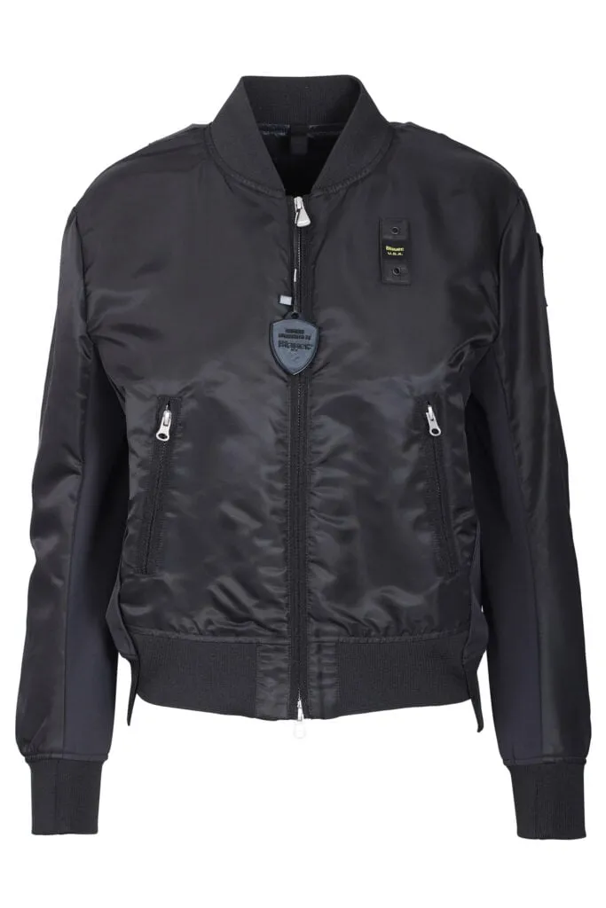 Bomber negra con parche