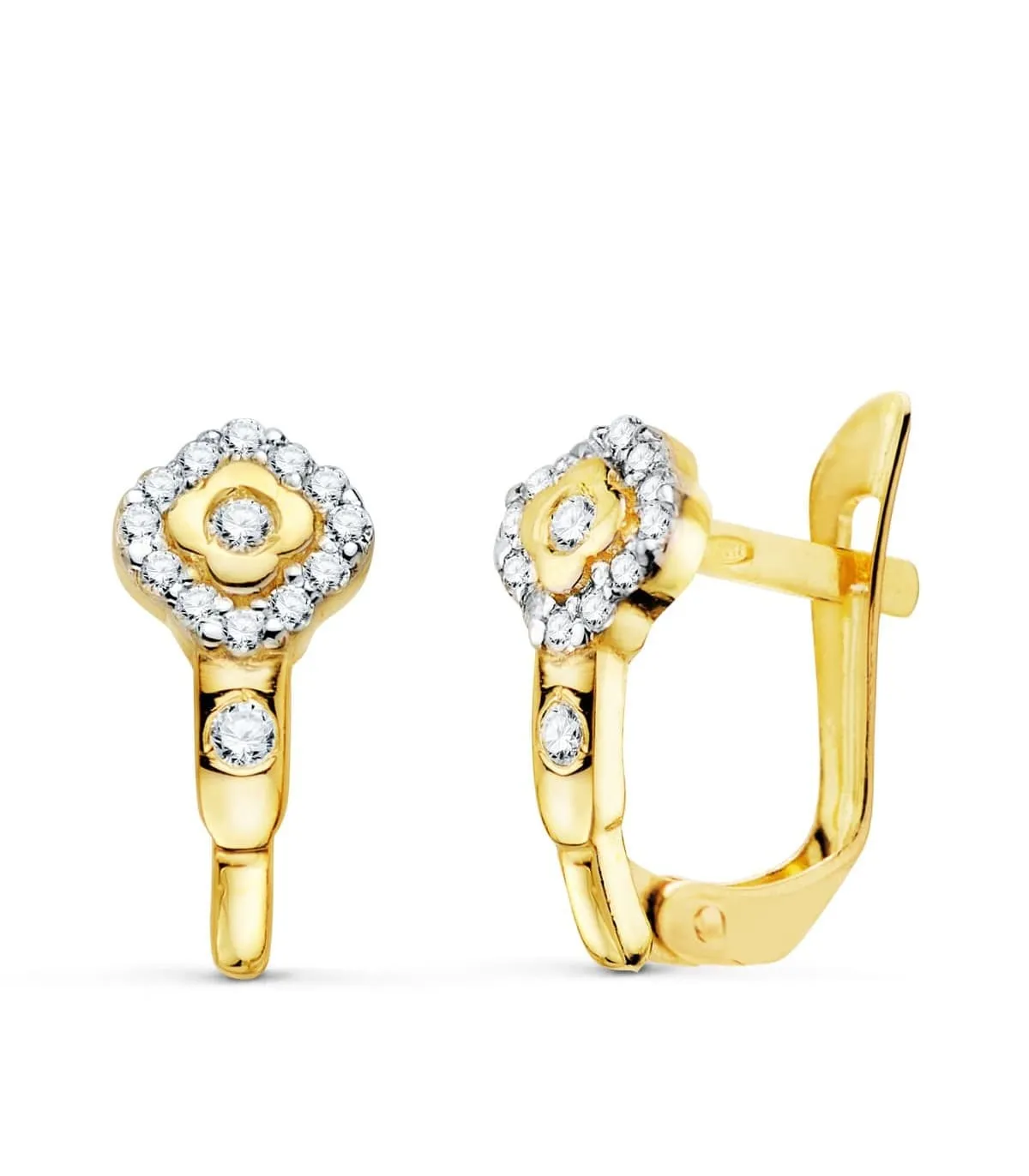 Boucles d'oreilles Communion Gabriela Or bicolore 18K