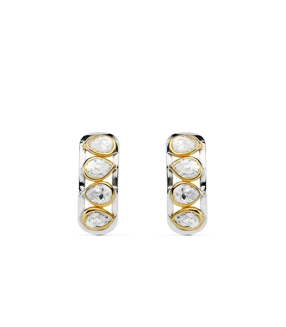 Boucles d'oreilles or bicolore Francisca 5 mm 18 Carats