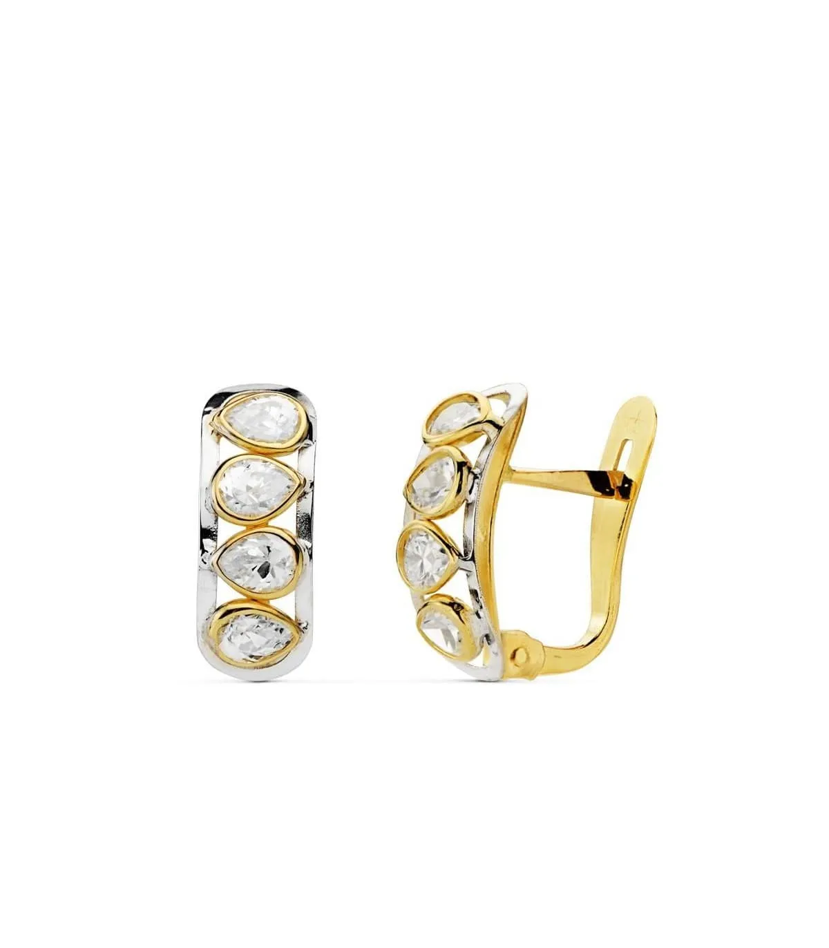 Boucles d'oreilles or bicolore Francisca 5 mm 18 Carats