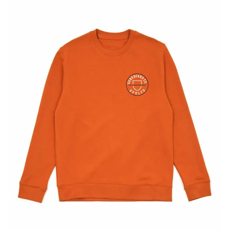 Buzo Spy Escudo Crew Naranja Marrón