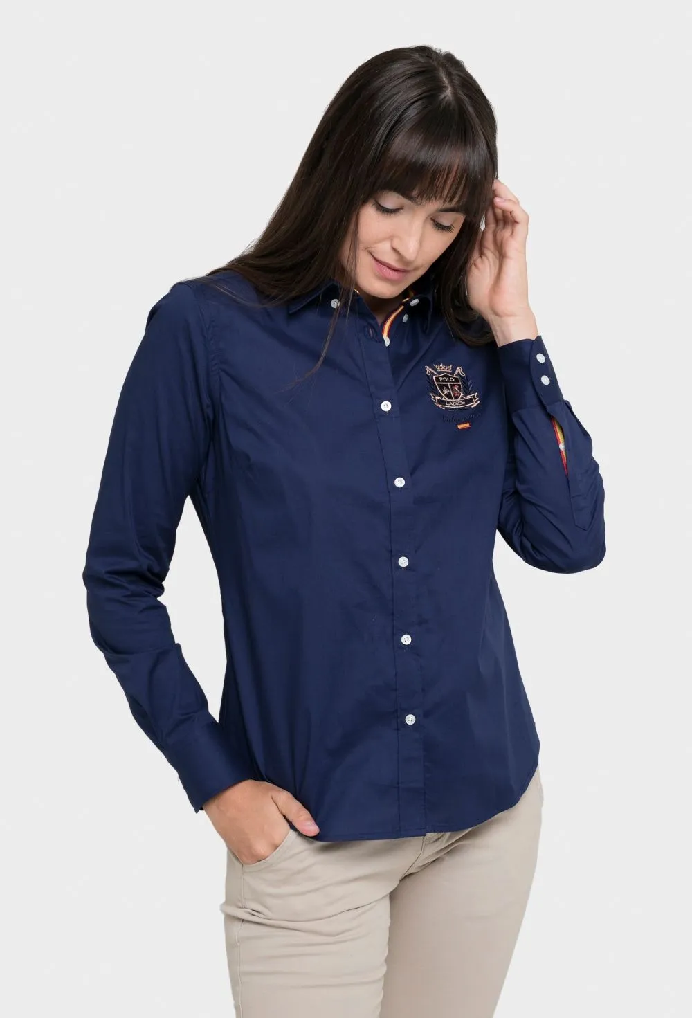 Camisa mujer Escudo España en azul marino