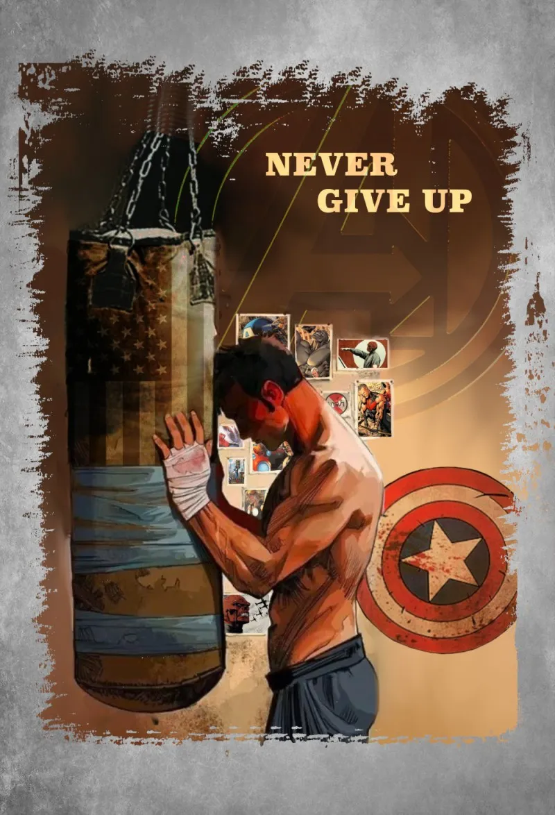 Camiseta de hombre NEVER GIVE blanco