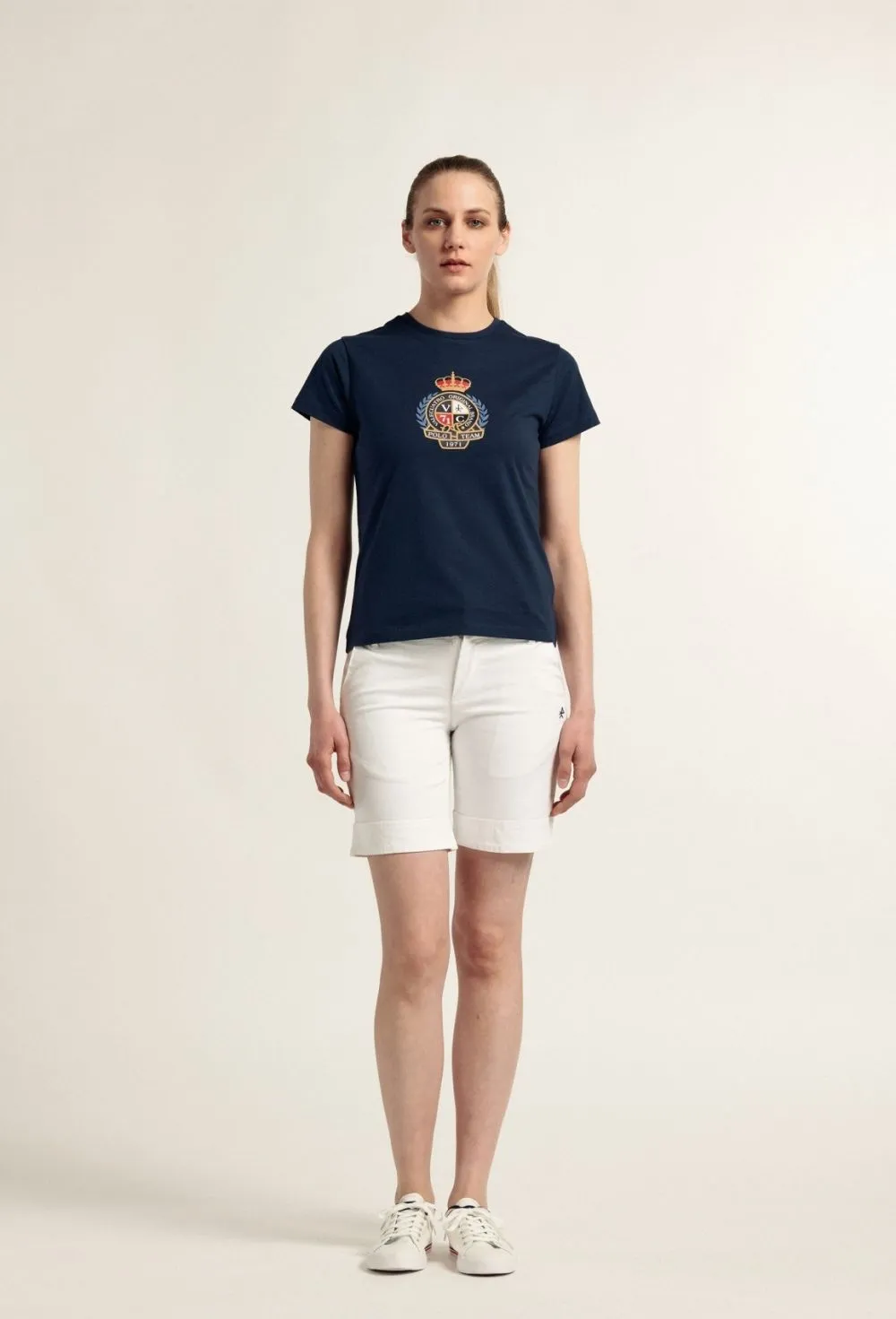 Camiseta escudo Polo Team azul marino