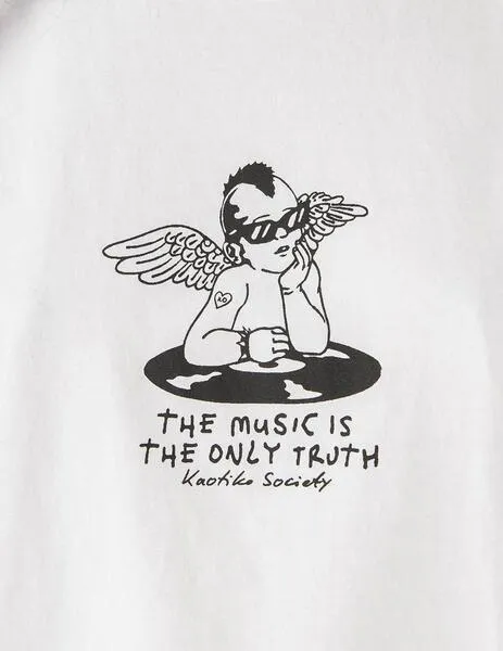 CAMISETA KAOTIKO WASHED PUNK ANGEL  WHITE