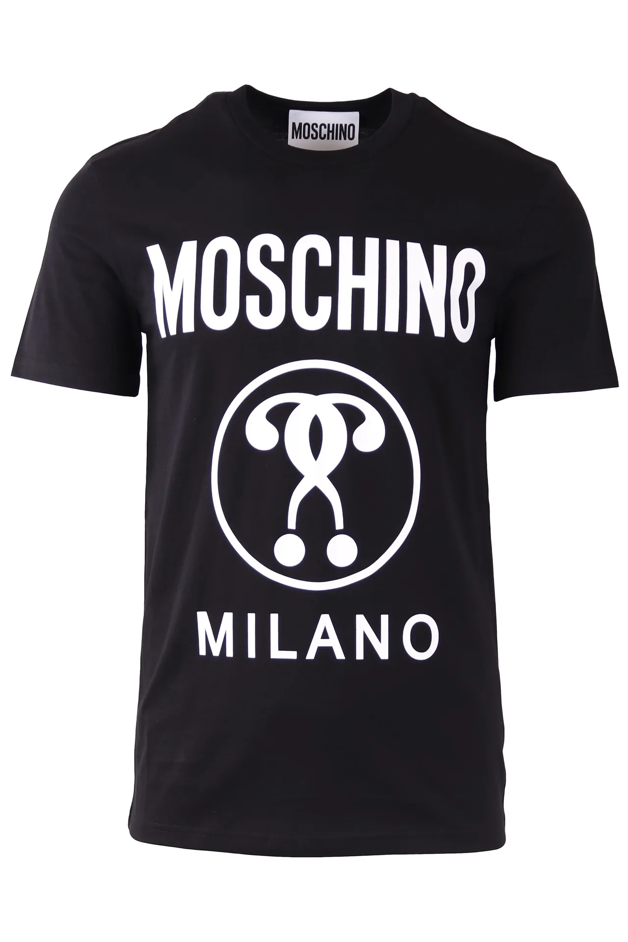 Camiseta Moschino Couture negra regular logo doble pregunta
