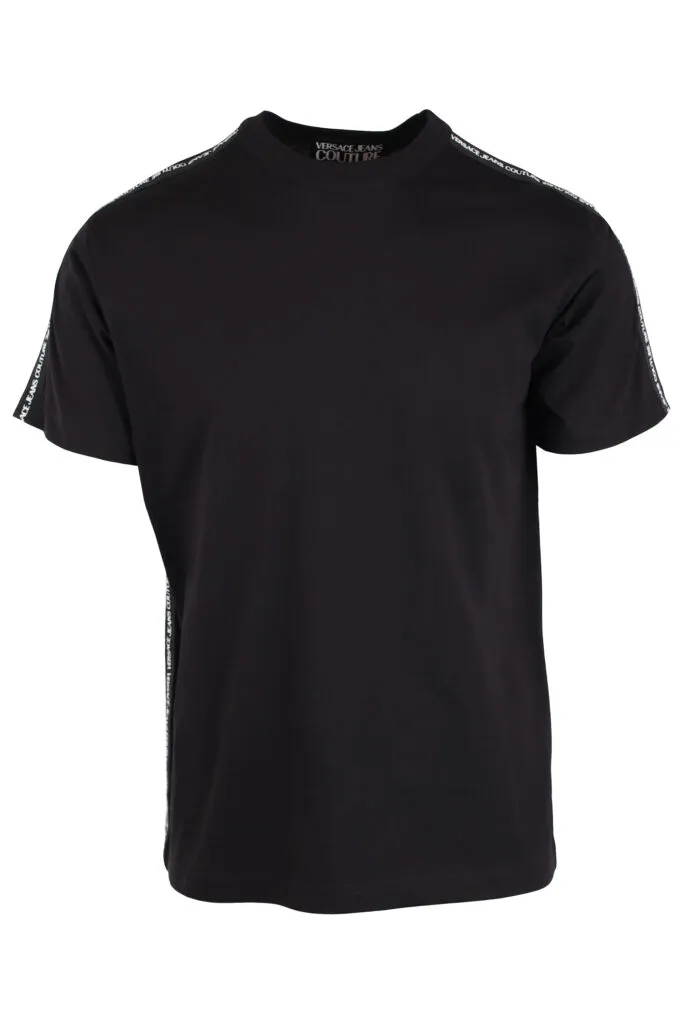 Camiseta negra con logo mini en hombros