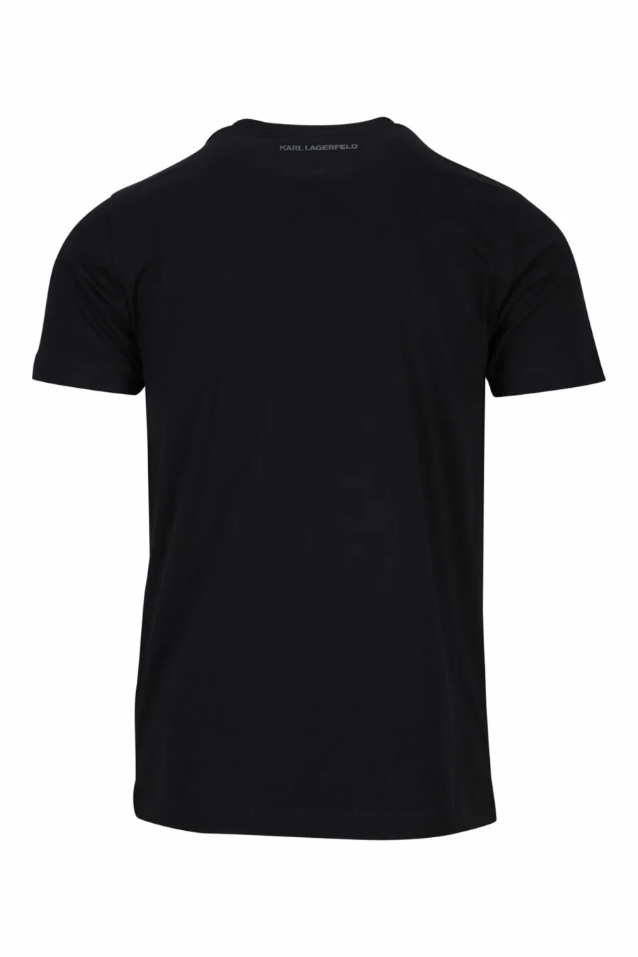 Camiseta negra con maxilogo de goma monocromático