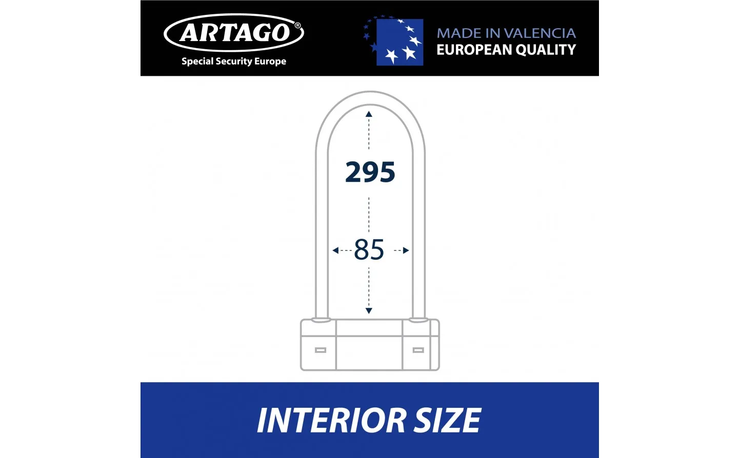 CANDADO MOTO ANTIRROBO U ARTAGO 18ART ø18  320X85 BUNKER |18ART320E|