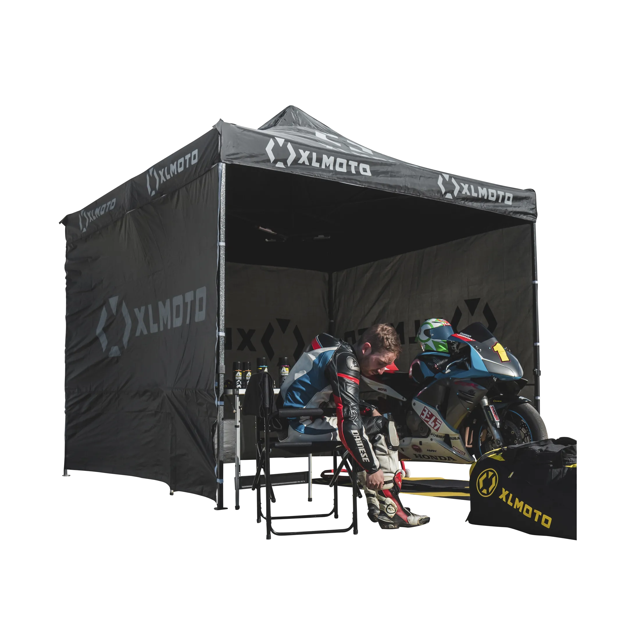 CARPA PLEGABLE XLMOTO EASYUP 3X3 M CON PAREDES NEGRA