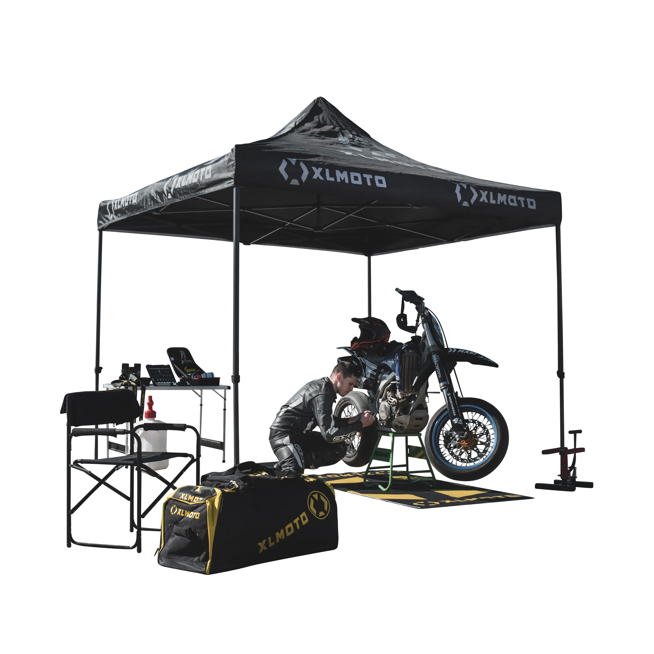 CARPA PLEGABLE XLMOTO EASYUP 3X3 M CON PAREDES NEGRA