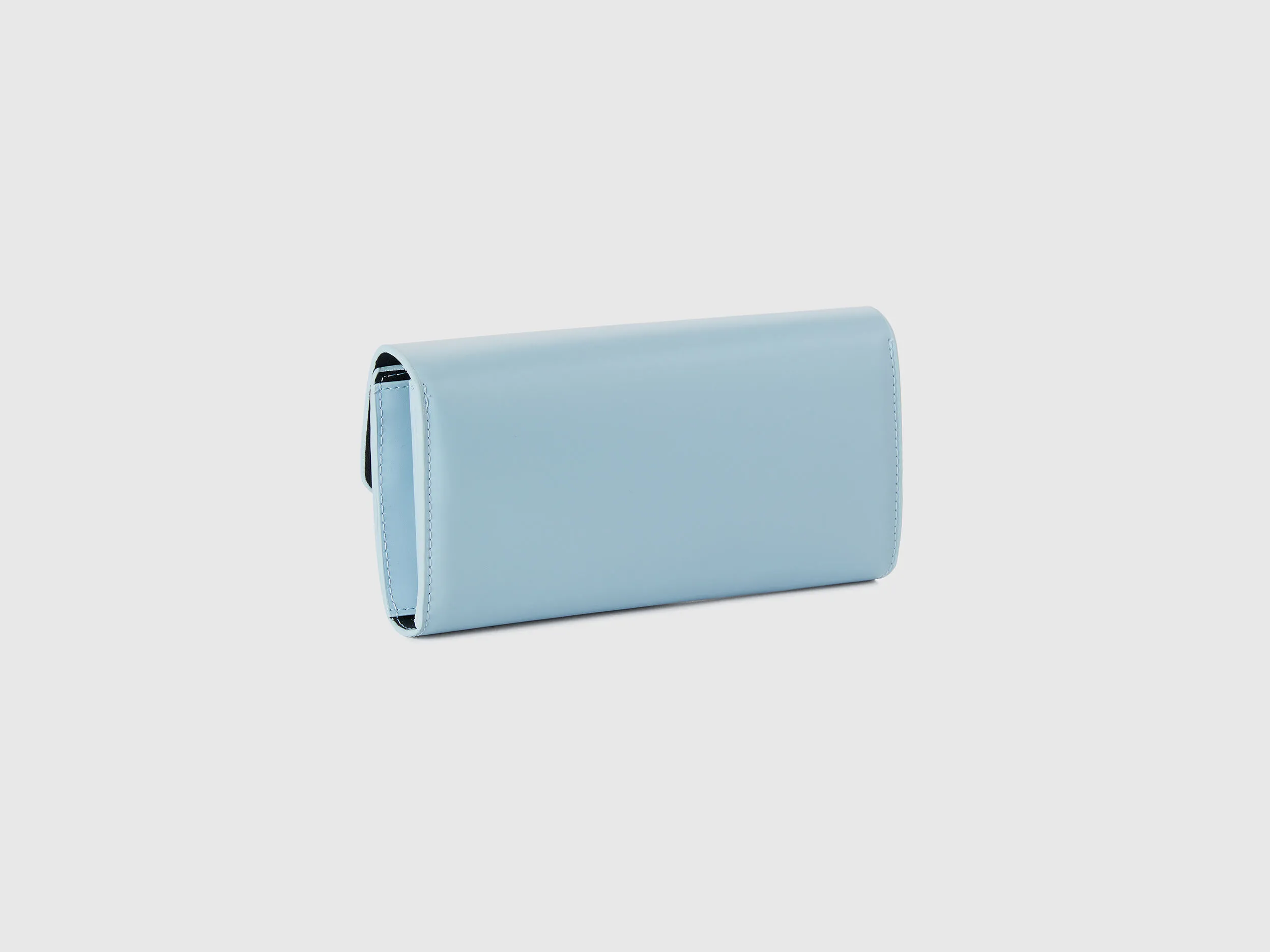 Cartera grande de tejido con efecto piel