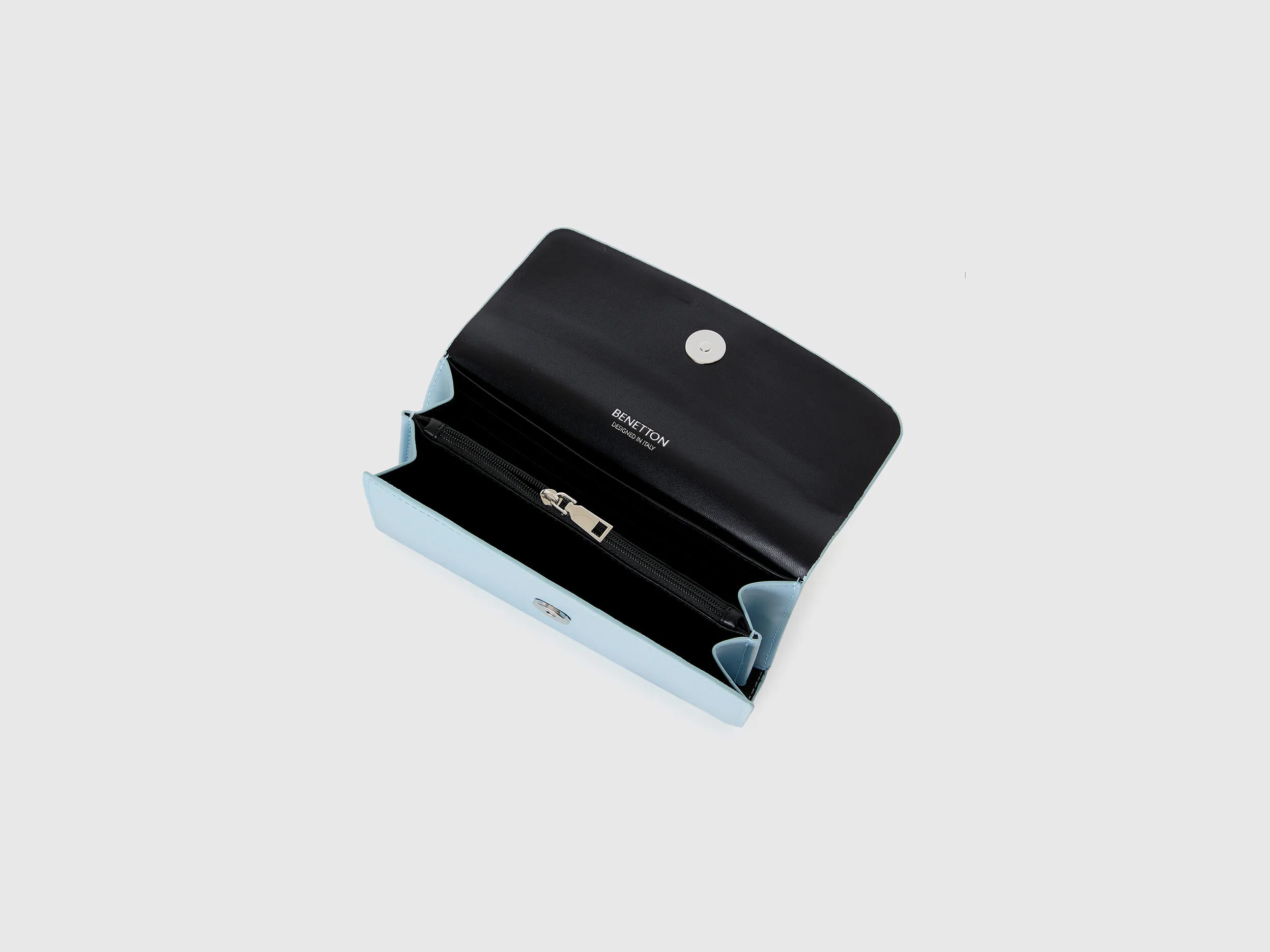 Cartera grande de tejido con efecto piel