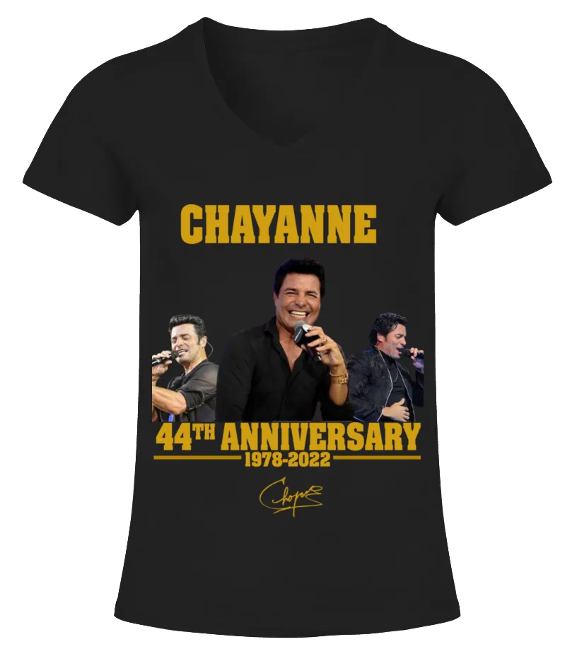 CHAYANNE 44TH ANNIVERSARY Camiseta cuello pico Mujer