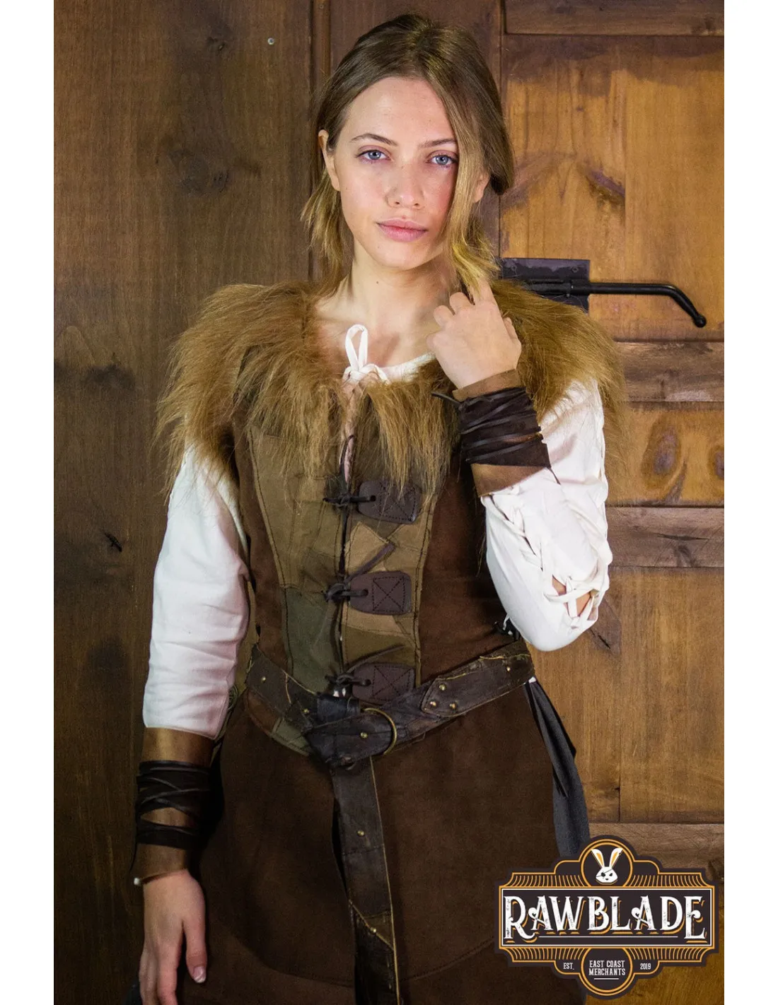 Cuera larga halcón Jerkin para mujer, estilo vikingo