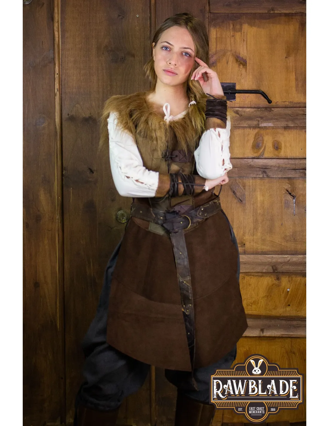 Cuera larga halcón Jerkin para mujer, estilo vikingo