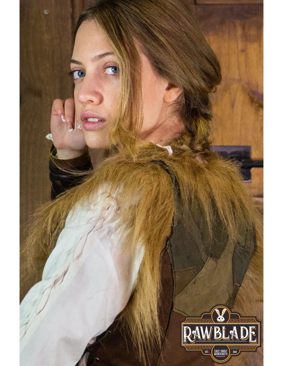 Cuera larga halcón Jerkin para mujer, estilo vikingo