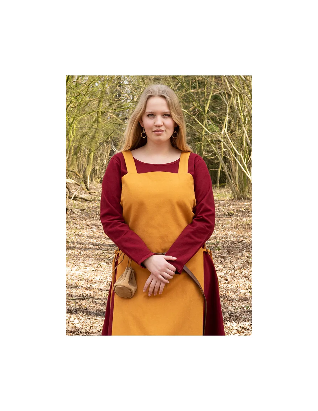 Delantal vikingo Tina en algodón, color amarillo mostaza