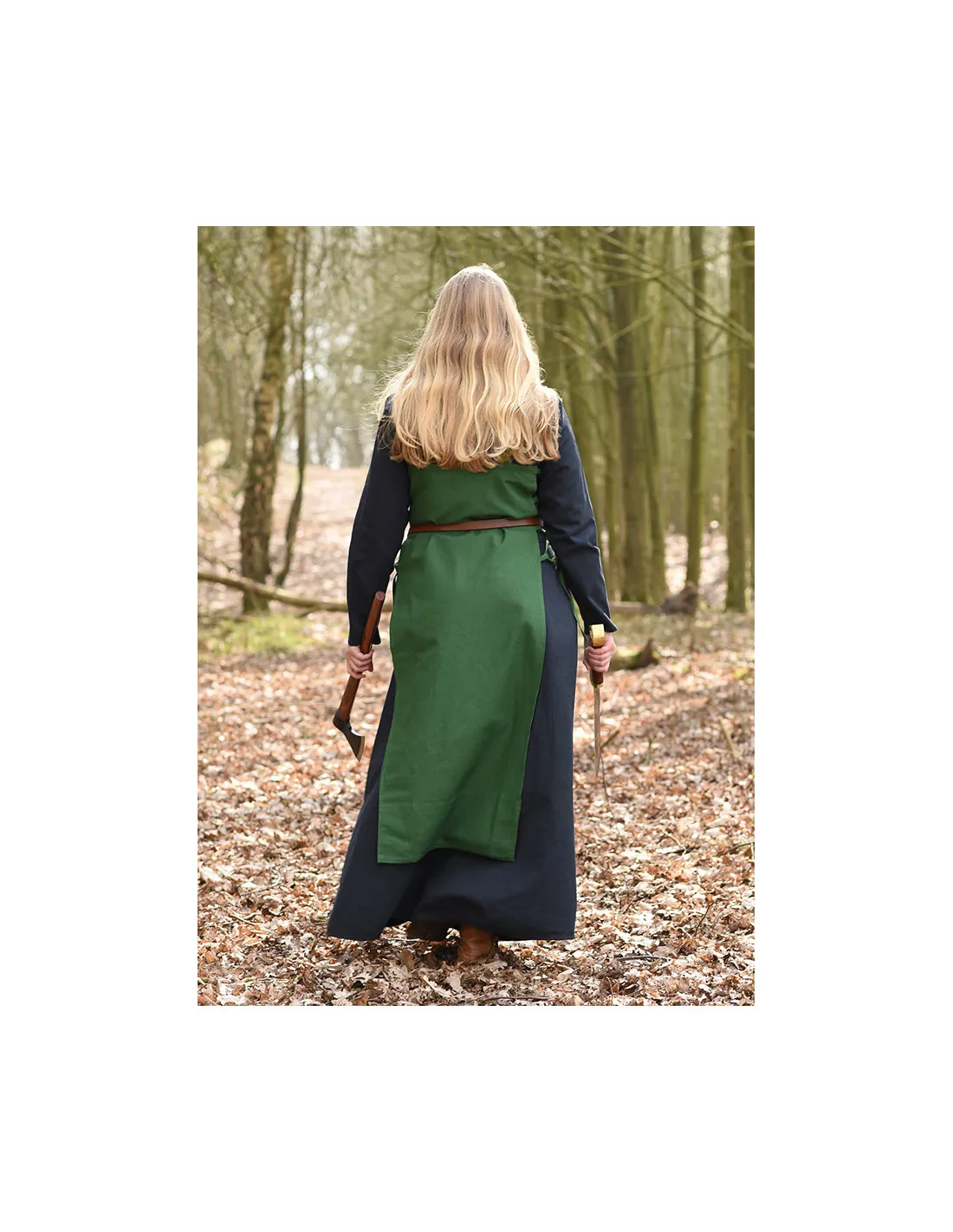 Delantal vikingo Tina en algodón, color verde