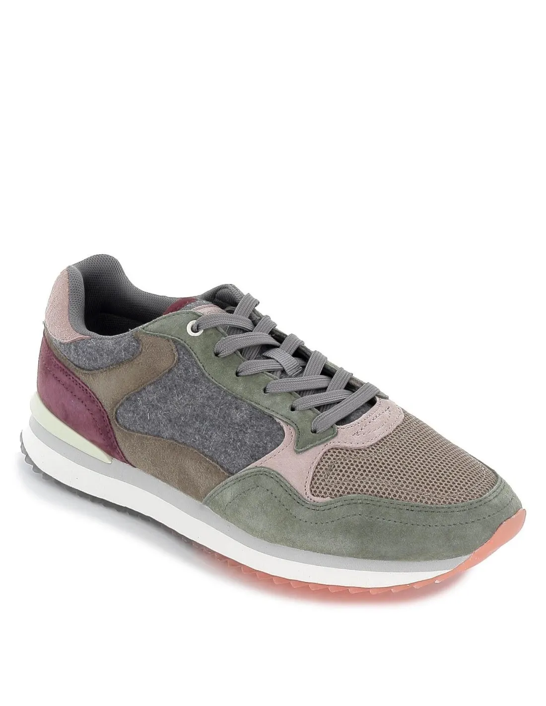 Deportiva urbana de piel multicolor gris para hombre HOFF