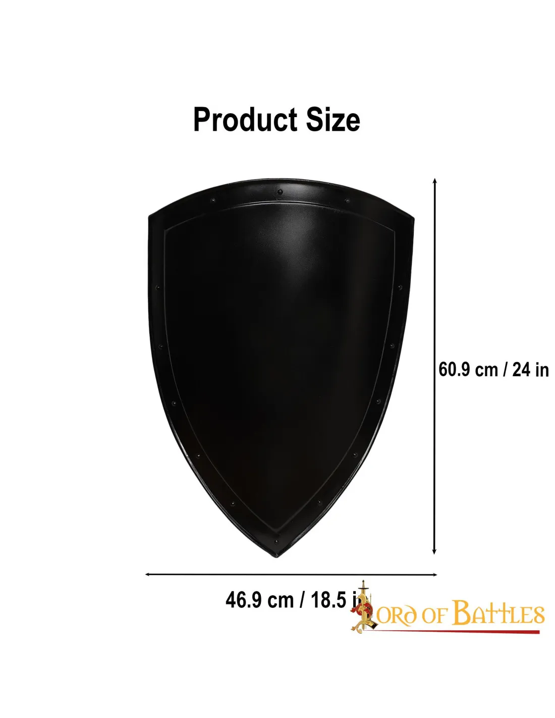 Escudo negro liso para pintar (60,9 cm.)