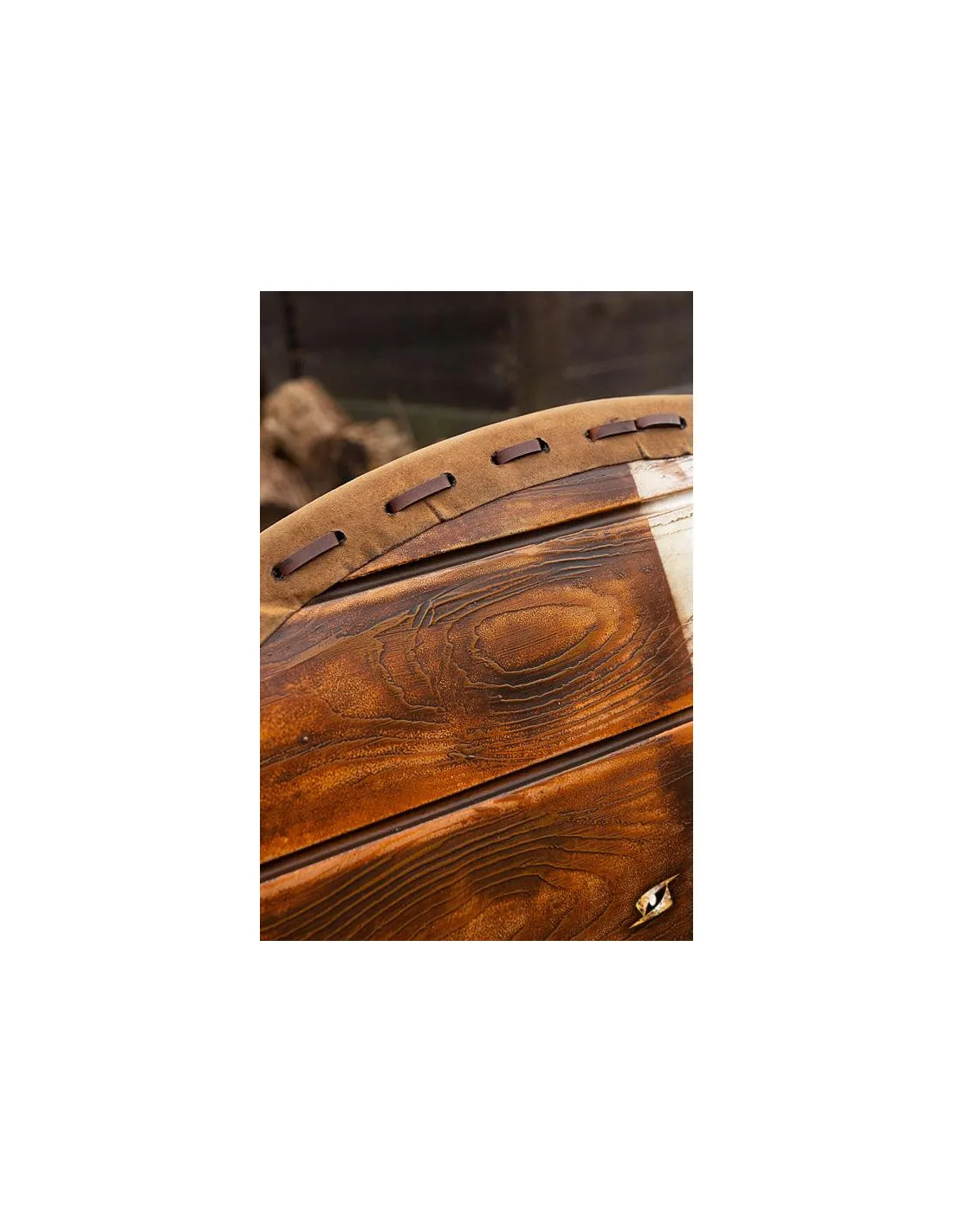 Escudo vikingo Thegn Blanco/Madera para LARP, ø 80 cm.