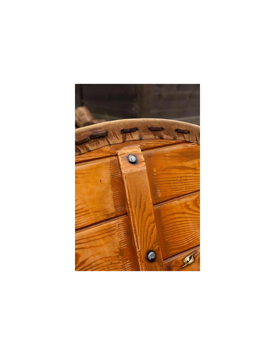 Escudo vikingo Thegn Blanco/Madera para LARP, ø 80 cm.