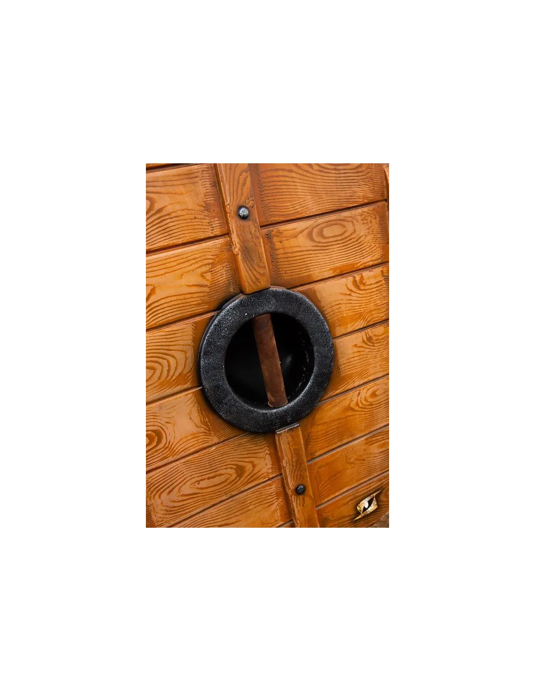 Escudo vikingo Thegn Blanco/Madera para LARP, ø 80 cm.