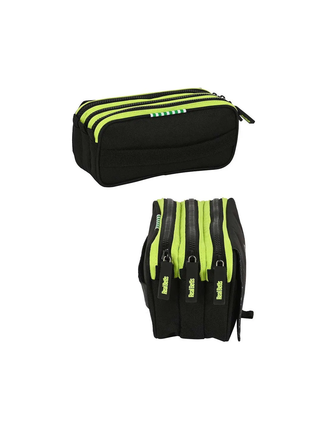 Estuche Real Betis Balompié triple con bolsillo auxiliar