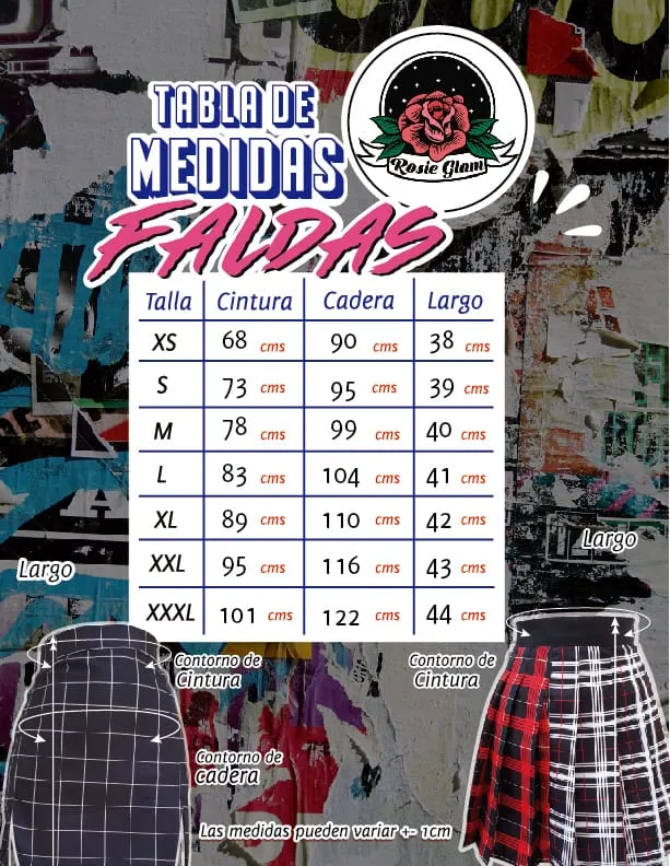 FALDA PLISADA COMBO GRIS  ROSIEGLAM