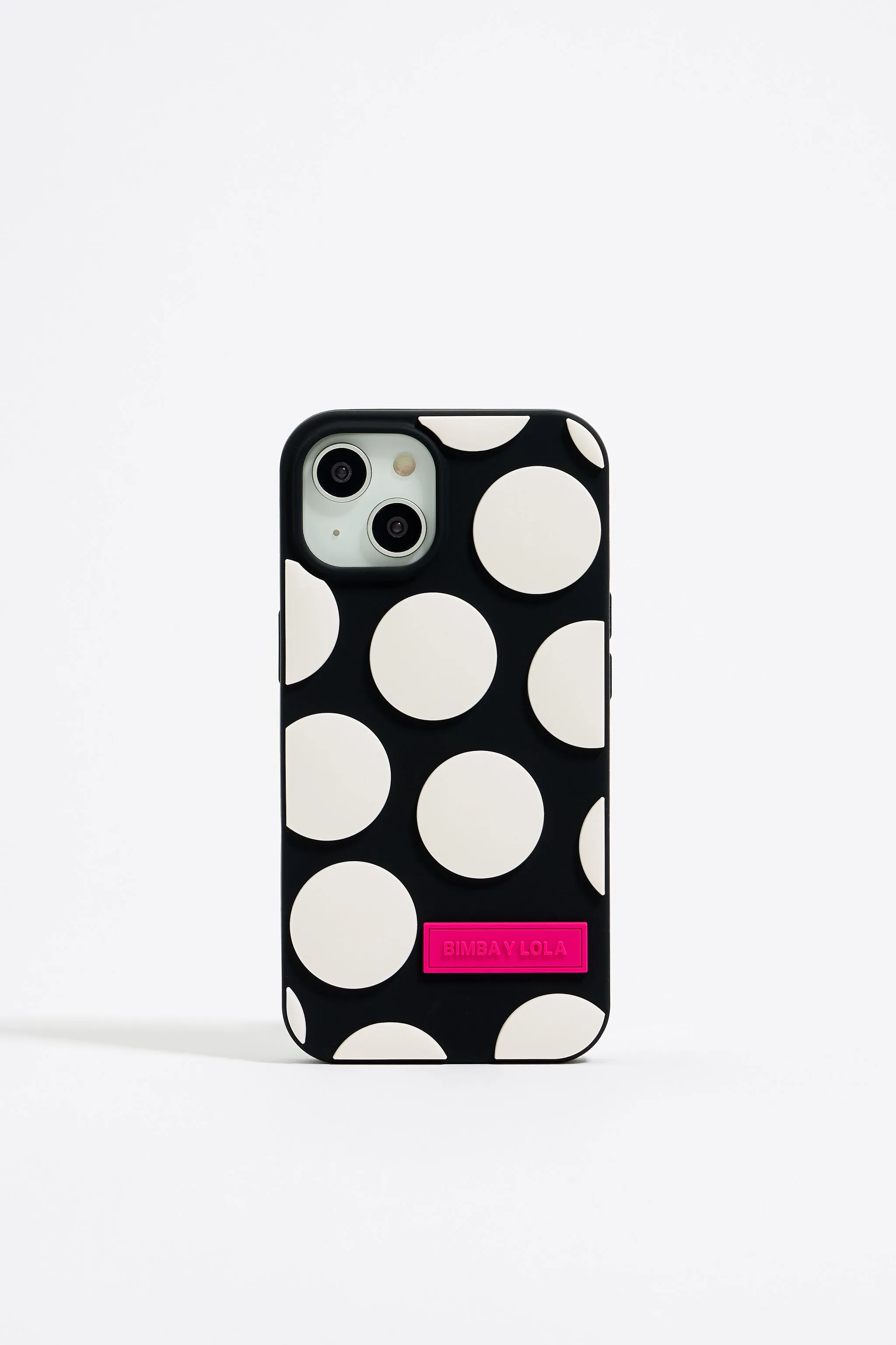 Funda iPhone 14 silicona dots negra