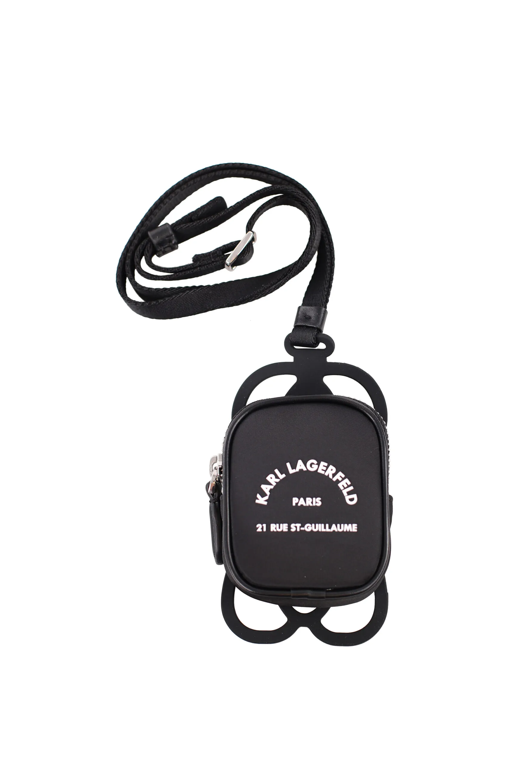 Funda negra y soporte para teléfono móvil y airpods