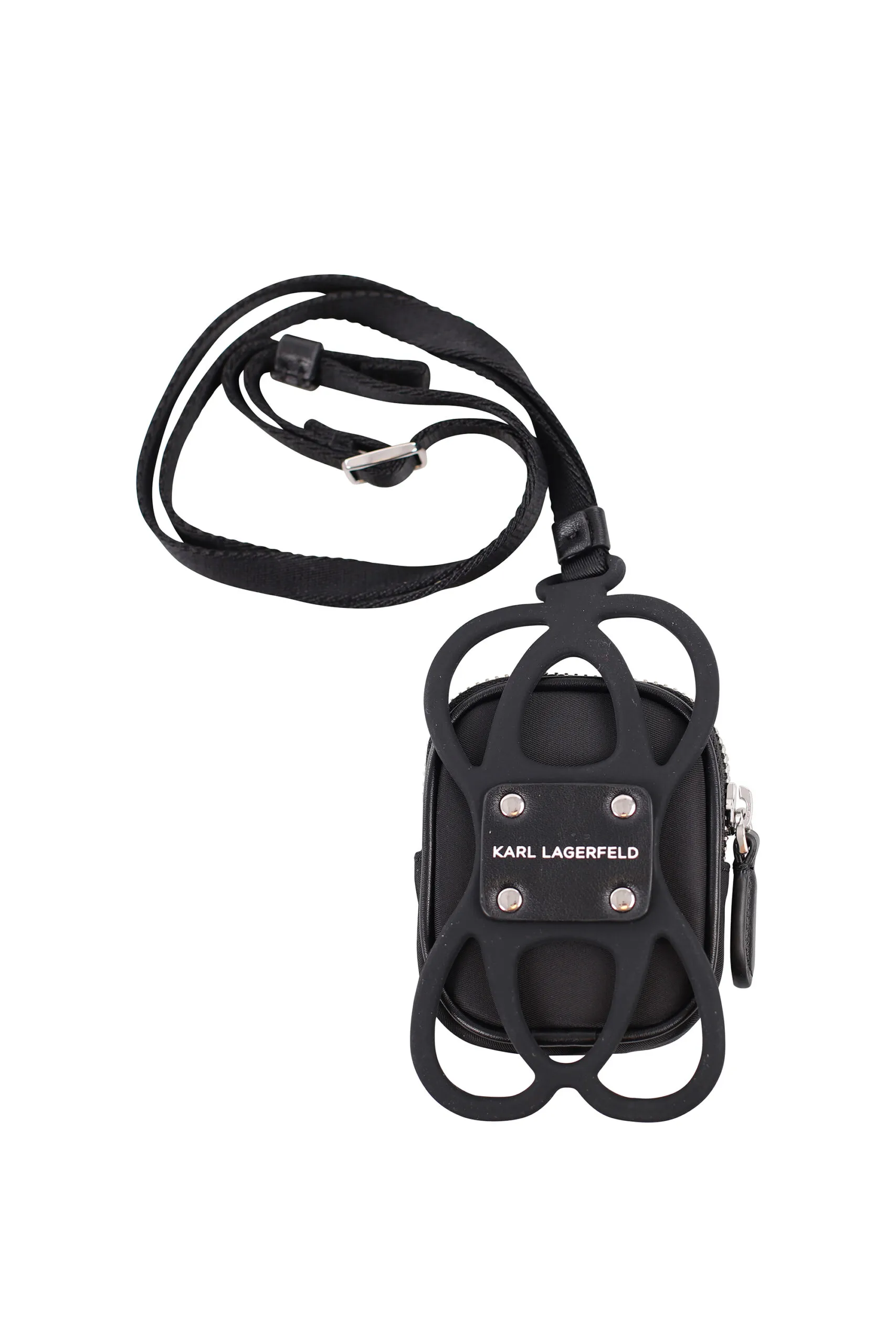 Funda negra y soporte para teléfono móvil y airpods