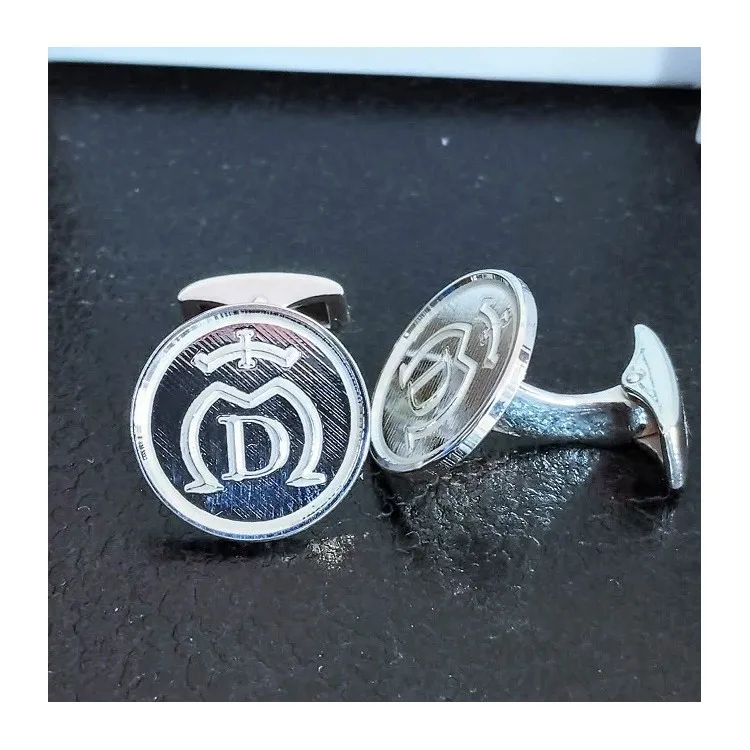 Gemelos Escudo ganadería en relieve en plata de ley