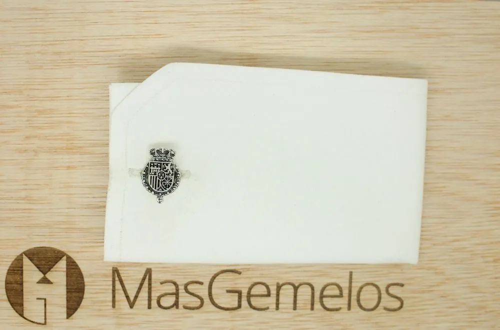 Gemelos para camisa Escudo Felipe VI Plata 925 PREMIUM