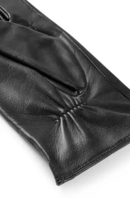 Guantes de piel con remache con logo y forro completo