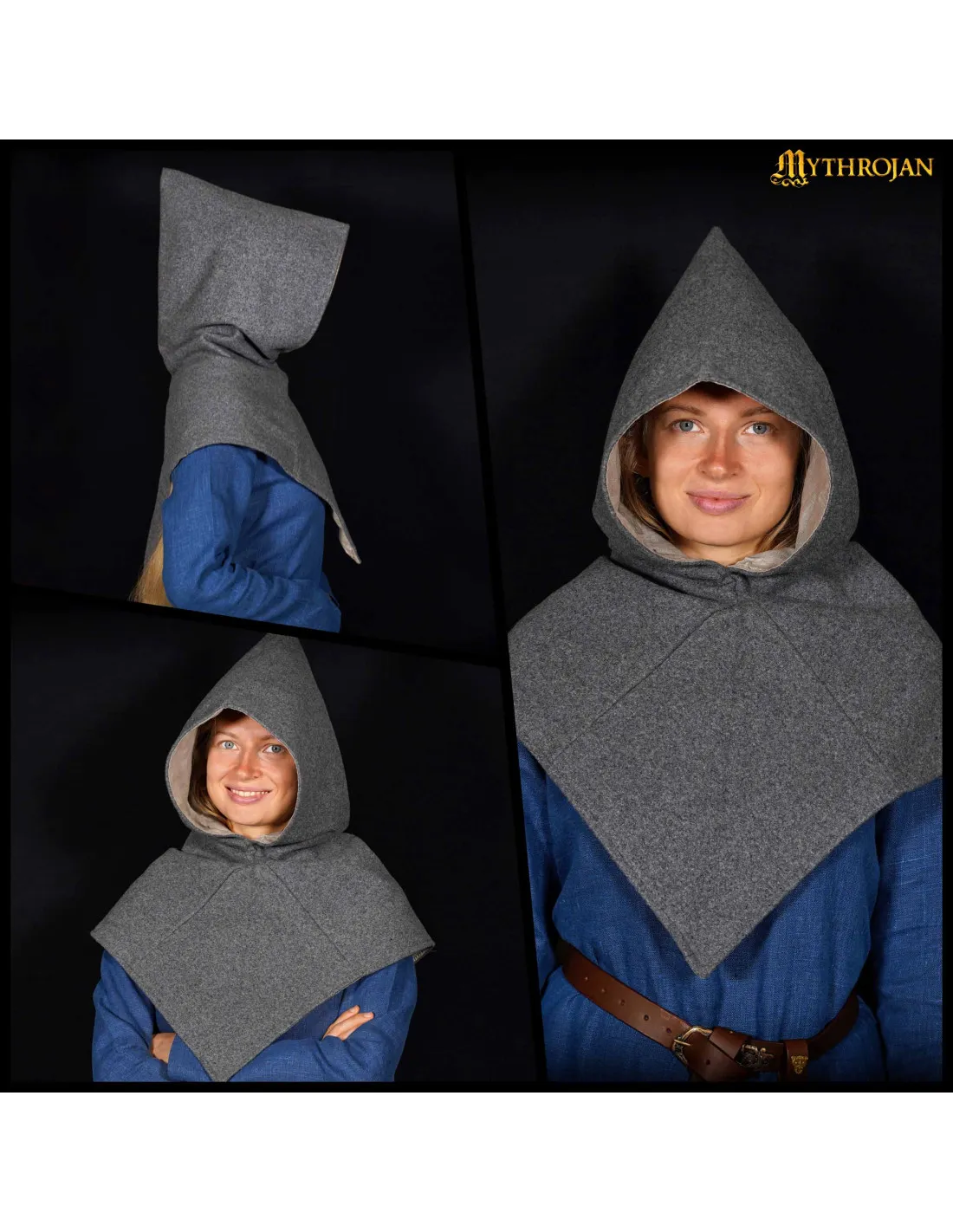 Gugel vikingo lana modelo Skjoldehamn, color gris