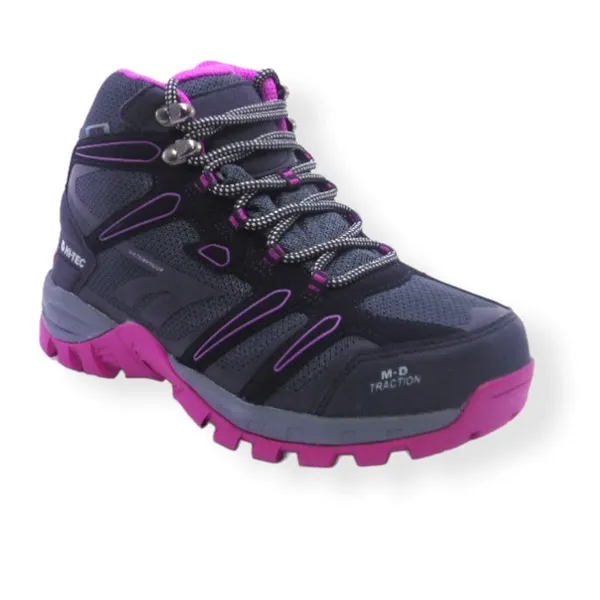 HITEC MUFLON HI WOMEN BLACK PURPLE WATERPROOF